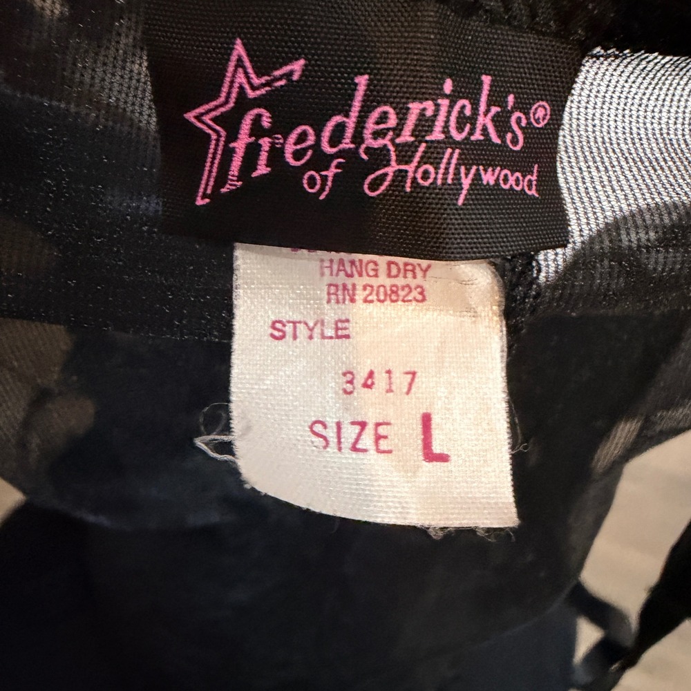 Fredericks of Hollywood Black Lace Fringe Corset Camisole Top 3417 Large - Picture 7 of 8
